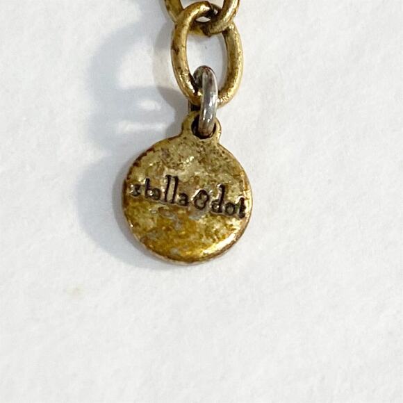 Stella & Dot Mae Gold Chain Necklace Red Beads & Light Blue Rhinestones Collar - Picture 5 of 6